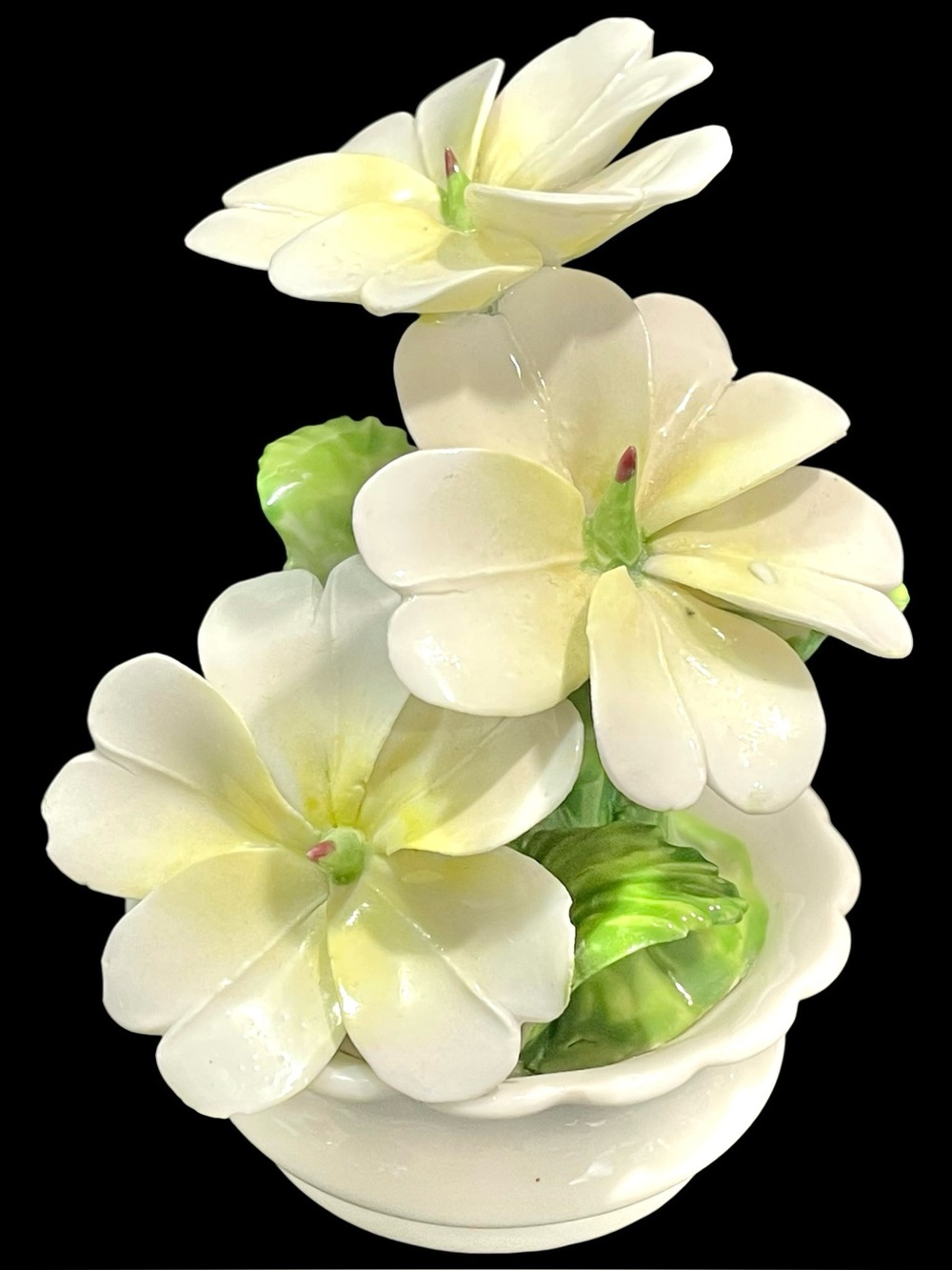 Vintage 1960s Radnor Bone China England Hand Made White Gardenia Floral Figurine